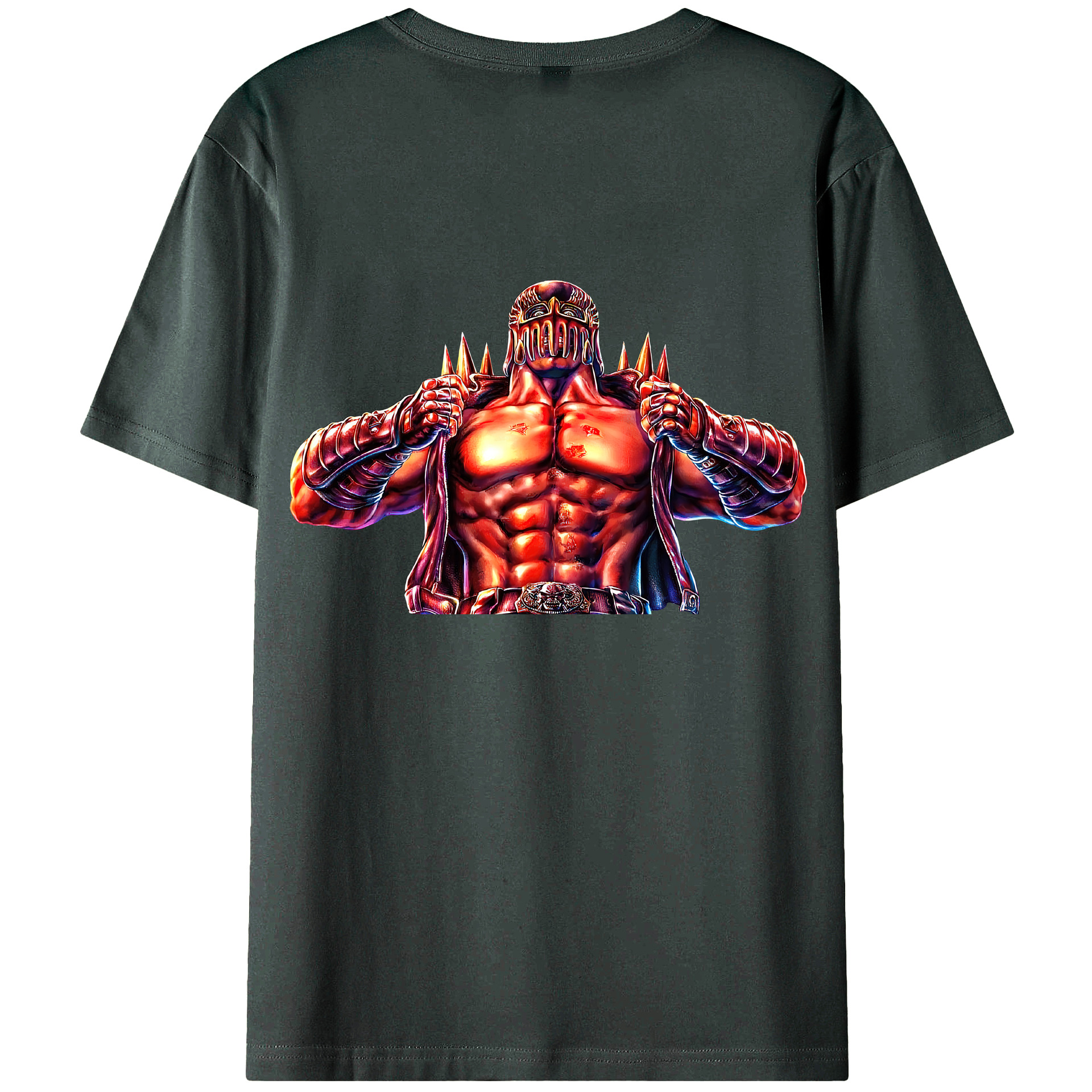 （画像用） 北斗の拳 Fist of the North Star 綿100％ メンズ半袖Tシャツ（バックプリント） 通気性